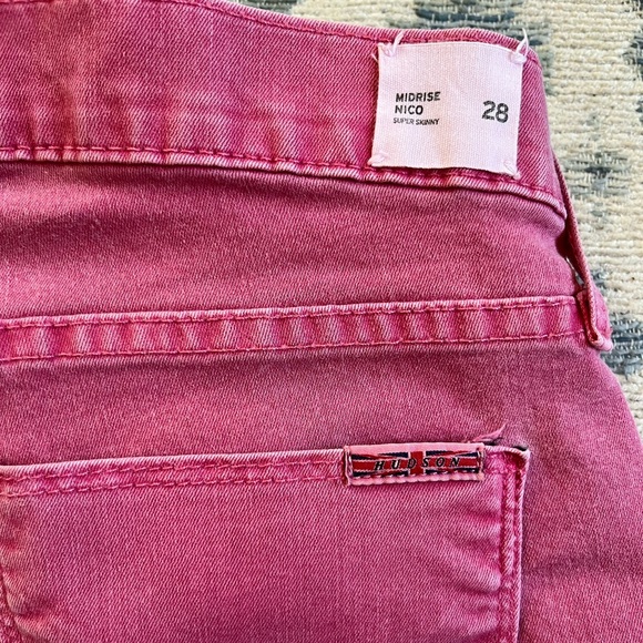 Hudson pink mid-rise nico super skinny jeans size 28 - Picture 2 of 4